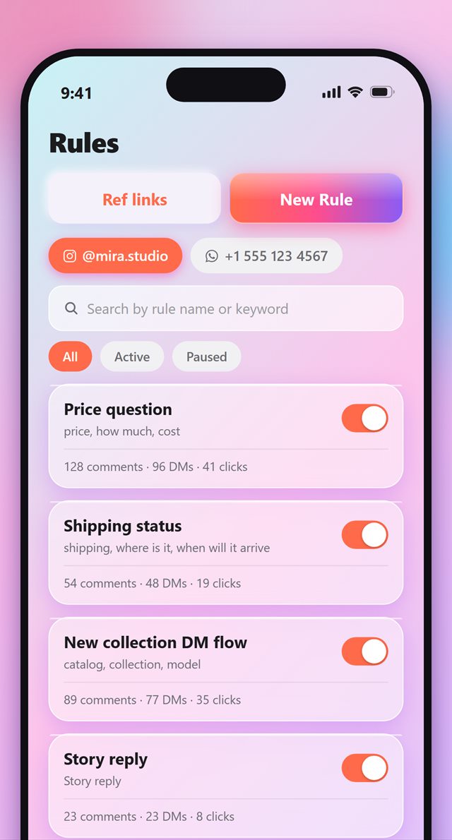 Chatterly rules screen